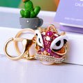 Jeweled Lion Dance Head Keychains with Fortune Loops and Loop Only Options view 10