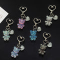 Glitter Teddy Bear and Heart-Clasp Charms in Six Colors view 1