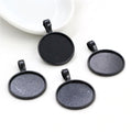 Plain Round Pendant Bezel Settings in Four Metal Finishes view 6