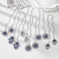 Silver Tone Blue Evil Eye Rearview Mirror Hanging Ornaments in Ten Designs view 4