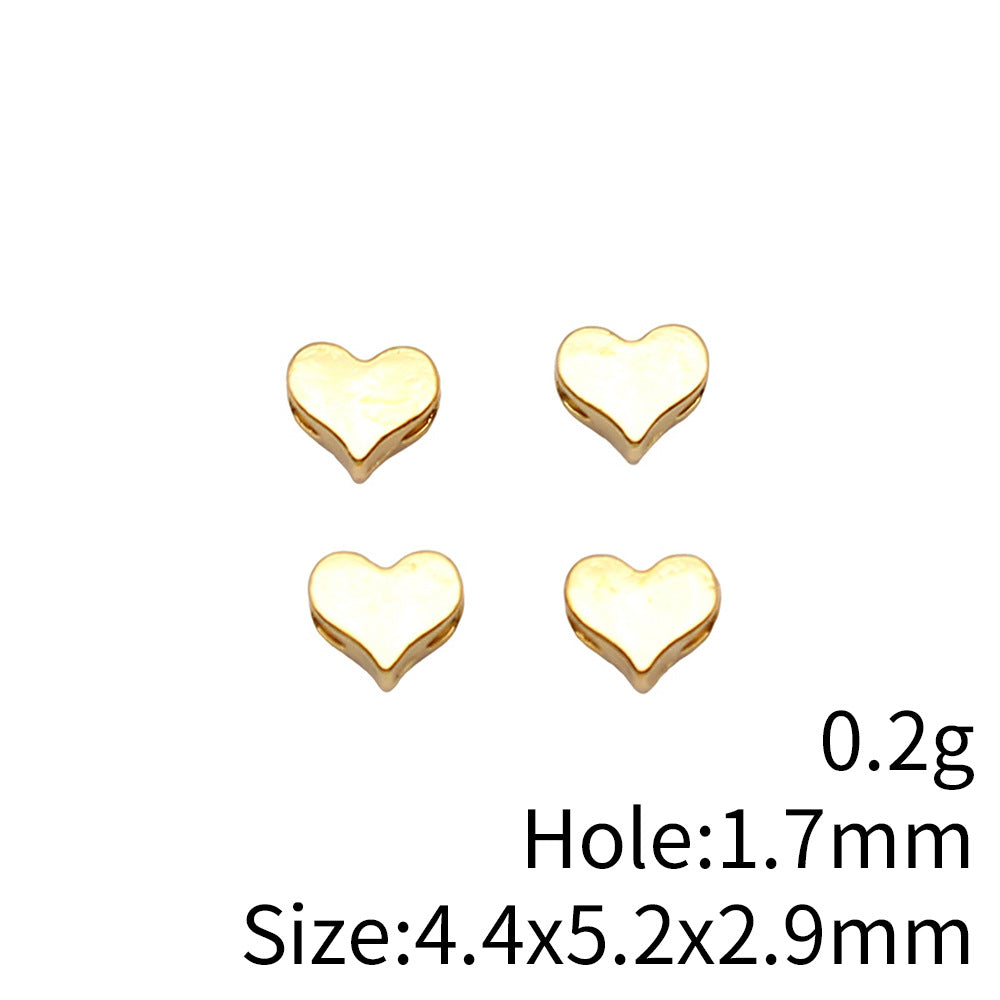 4.4x5.2x2.9mm 0.2g Multi-Color Zinc Alloy Heart Small Hole Spacer Beads for DIY Bracelet Jewelry Making