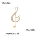 Rhinestone Treble Clef Brooch with Pearl Gold or Silver view 5