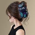 Purple Embroidered Butterfly Claw Clip Tassel Charm view 3