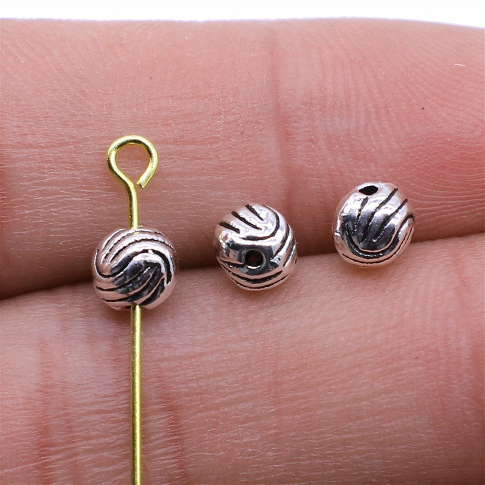 5mm 0.4g Antique Silver Zinc Alloy Round Large Hole Beads for DIY Bracelet Necklace Jewelry Making