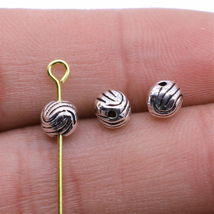 Grooved Round Metal Beads in 1 Metal Finish for Jewelry Making