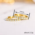 Pave Clear Stone Huggie Hoop Earrings Silver and Gold Tone view 4