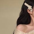 Pearl Flower Crystal Bar BB Hair Clips with Teardrop Tassels view 3