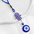 Silver-Tone Hamsa Hand Evil Eye Charm With Braided Cord view 4