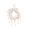 White Pearl And Mesh Fringe Choker With Draped Drops view 5