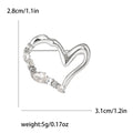 Asymmetric Double Heart Brooch with Crystal Accents in Two Tones view 6