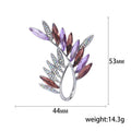 Crystal Olive Leaf Spray Brooch for Jackets Scarves and Coats view 5