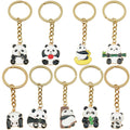 Apple, Bamboo and Rocking Panda Enamel Keychains, 8 Poses view 1