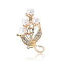 Pearl Leaf Spray Brooch Decorative Metal Pin For Jackets And Lapels view 5