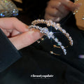 Butterfly Crystal Open Bangle In Silver Tone Or Gold Tone view 1