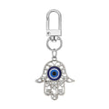 Twelve Piece Silver Tone Hamsa and Crescent Evil Eye Keychain Set view 2