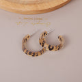 Three Patterned Acrylic C Hoop Small Stud Earrings view 8