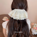Lace Bow Spring Clips Pearl Lace Scrunchie Hair Pieces view 3