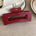 Square Hollow Soft Matte Hair Claw Clip Six Solid Colors view 6
