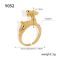 Gold Open Deer Ring Polished Cartoon Animal Band Design view 6