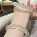 Translucent Solid Round Bangles Beige White Two Colors view 2