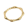Gold Tone Irregular Bamboo Joint Adjustable Open Ring For Women view 4