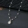 Silver Pearl Station Pendant Necklaces Six Charm Styles view 8