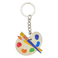 Artist Palette Paintbrush Printed Wood Keychain Ring view 5