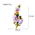 Purple Gold Tone Flower Enamel Metal Brooch Pin 2.5 x 5.4 cm view 2