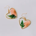 Gold Heart Resin Dried Flower Earrings Necklace Set Styles view 3