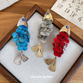Blue Shell Disc Fish Duckbill Hair Clip Silver Head view 2