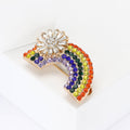 Rainbow Crystal Brooch with Clear Starburst Accent view 2