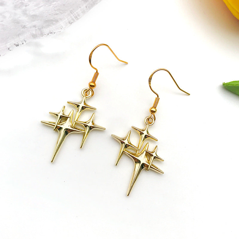 Antique Silver Zinc Alloy Cross Star Charm Pendant for DIY Bracelet Necklace Keychain