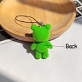 Flocked Green Frog Phone Strap Charm Soft Plush Figure view 4