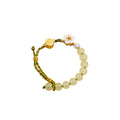 Dark Green Jade Bead Bracelet Gold Geometric Center Charm view 5