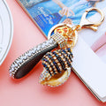 Jeweled Striped Tower Shell Keychains in Eight Colors plus Assorted Option view 1