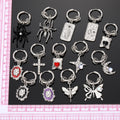 Silver Huggie Charm Earrings Spider Bear Cross 14 Styles view 5