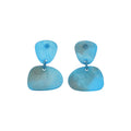 Abstract Resin Geometric Stud Earrings In Brown And Blue view 5