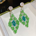 Green Floral and Botanical Statement Earrings Assorted Styles view 12