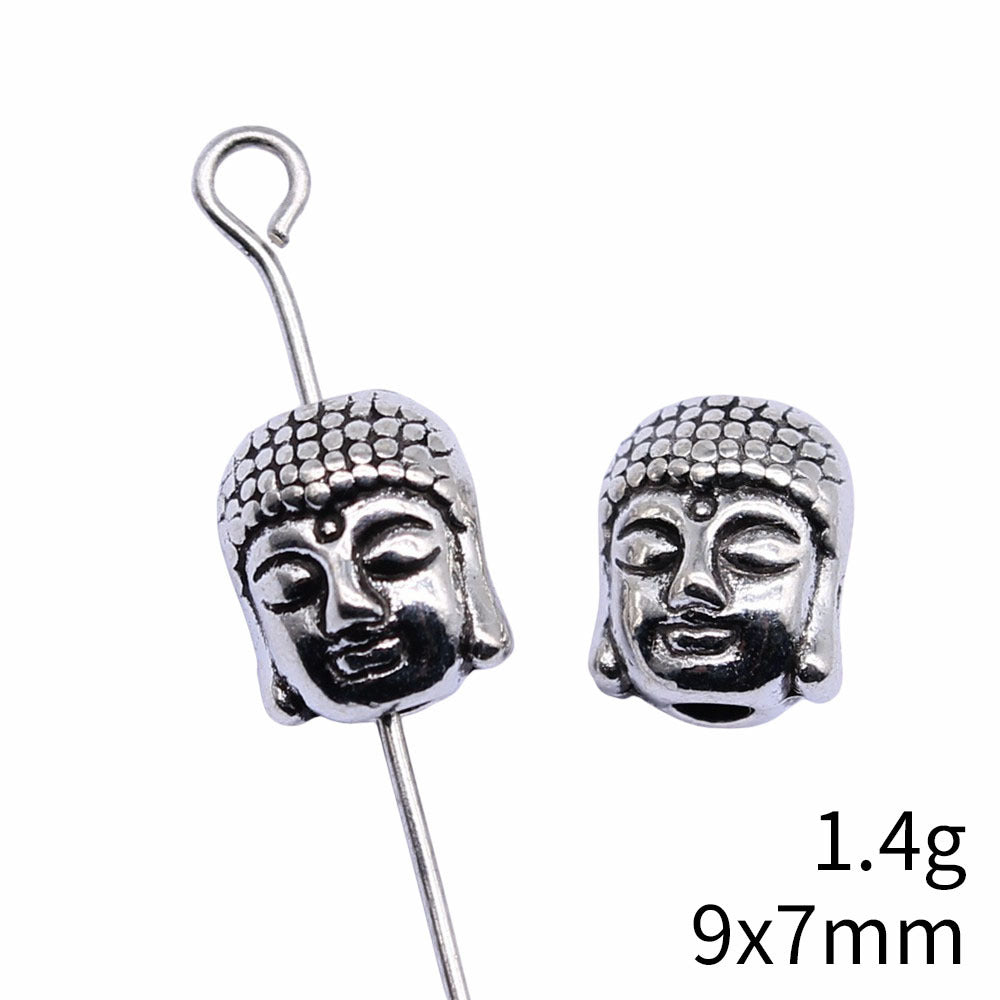 8.9x7.3x7mm 1.4g Multicolor Zinc Alloy Buddha Head Loose Metal Beads for Bracelet Jewelry Making