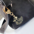 Gold Tone Gothic Skeleton Cat, Duck and Alien Heart-Clasp Charms view 4