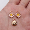 Gold Tone Daisy Enamel Charms in Three Petal Colors view 8