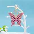 Rhinestone Butterfly Keychain Metal Crystal Wing Bag Charm view 1