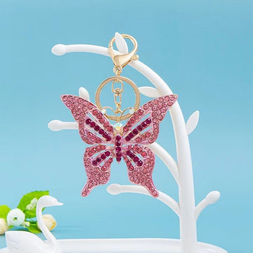 Rhinestone Butterfly Keychain Metal Crystal Wing Bag Charm