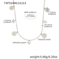 Titanium Steel Sun Disc Coin Necklace Anklet Pearl Natural Stone view 7