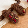 Brown Curly Flock Cherry BB Hair Clips One Two Styles view 1