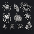 Assorted Spider and Spiderweb Charms in Silver Tone Metal view 3
