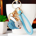 Pearl Accent and Crystal Seated Rabbit Keychains with Braided Loops view 11
