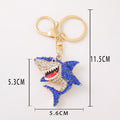 Rhinestone Shark Keychain Metal Cartoon Fish Bag Charm view 5