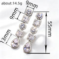 Geometric Round And Square Crystal Linear Drop Earrings view 4