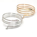 Gold and Silver Tone Coiled Snake Open Cuff Bracelets view 5